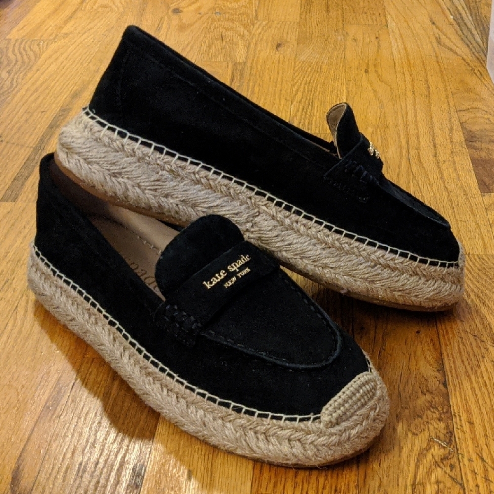Kate Spade Eastwell Black Suede Loafers